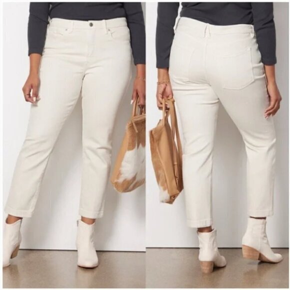 GOOD AMERICAN Good Classic High Rise Slim Straight in Bone001 Size 31 - Picture 2 of 13